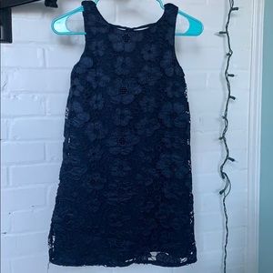 Children’s Floral Lace Navy Dress.